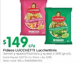 Lucchetti Fideos Lucchettinis x 500gr c/u