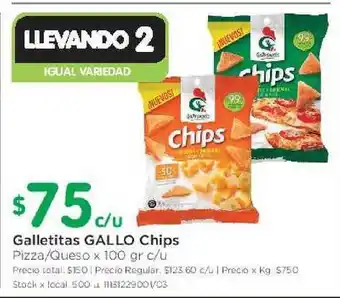 Jumbo Gallo Chips Galletitas x 100gr c/u oferta