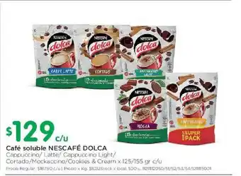 Jumbo Nescafé Dolca Café Soluble x 125/155gr c/u oferta