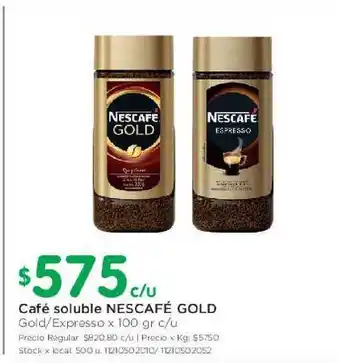 Jumbo Nescafé Gold Café soluble x 100gr c/u oferta