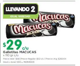 Jumbo Macucas Galletitas x 110gr c/u oferta