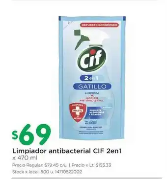 Jumbo Cif 2en1 Limpiador antibacterial x 470ml oferta