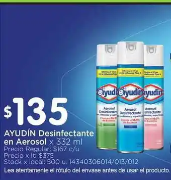 Jumbo Ayudín Desinfectante en Aerosol x 332ml oferta