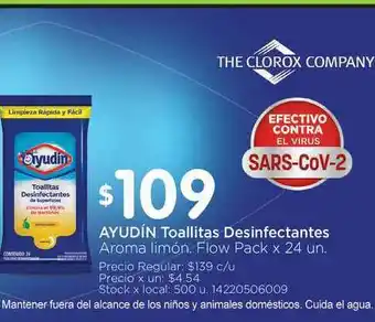 Jumbo Ayudín Toallitas Desinfectantes x 24un oferta