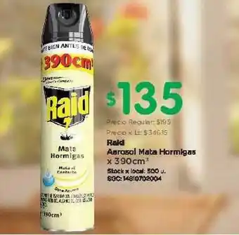 Jumbo Raid Aerosol Mata Hormigas x 390cm3 oferta