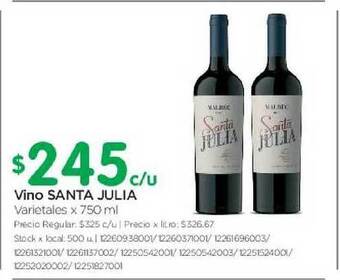 Jumbo Santa Julia Vino x 750ml oferta