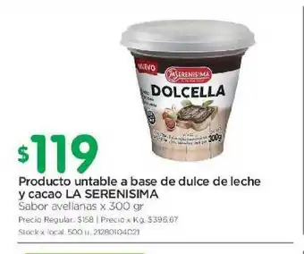 Jumbo La Serenisima Producto untable a base de dulce de leche y cacao x 300gr oferta