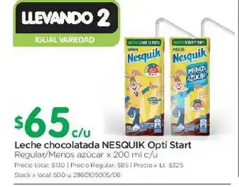 Jumbo Nesquik Opti Start Leche chocolatada x 200ml c/u oferta
