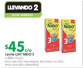 Jumbo Nido 3 Leche UAT x 200ml c/u oferta