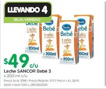 Jumbo Sancor Bebé 3 Leche x 200ml c/u oferta