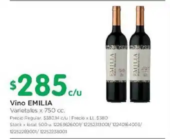 Jumbo Emilia Vino x 750cc oferta