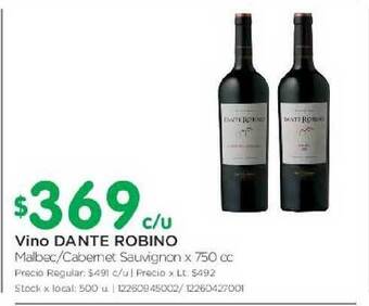 Jumbo Dante Robino Vino x 750cc oferta
