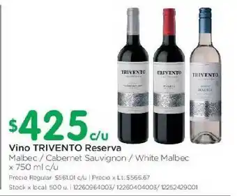 Jumbo Trivento Reserva Vino x 750ml c/u oferta