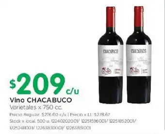 Jumbo Chacabuco Vino x 750cc oferta