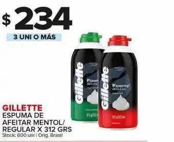 Carrefour Maxi Gillette Espuma De Afeitar Mentol Regular oferta
