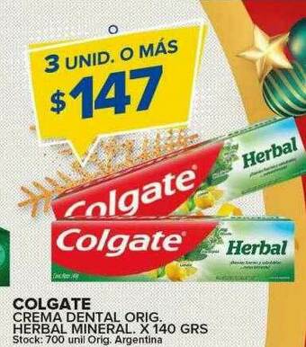 Carrefour Maxi Colgate Crema Dental Orig. Herbal Mineral oferta
