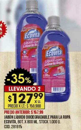 Coto Jabón Líquido Biodegradable Para La Ropa Ecovita oferta