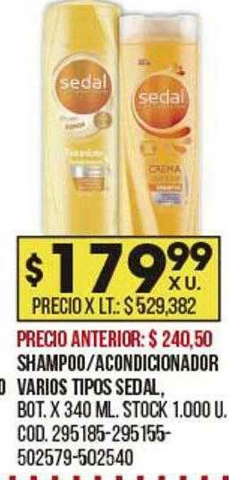 Coto Shampoo Acondicionador Varios Tipos Sedal oferta