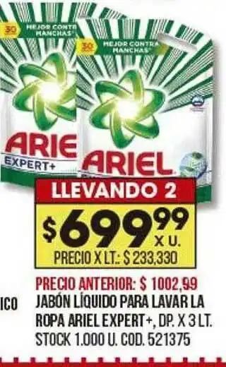 Coto Jabón Líquido Para Lavar La Ropa Ariel Expert oferta