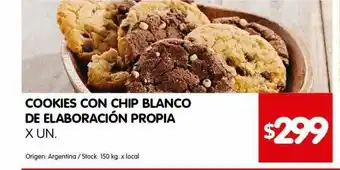 Disco Cookies Con Chip Blanco De Elaboración Propia oferta