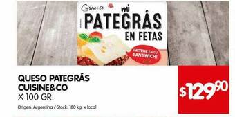 Disco Queso Pategrás Cuisine&co oferta