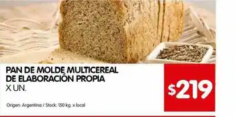 Disco Pan De Molde Multicereal De Elaboración Propia oferta
