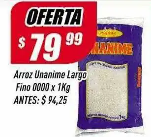 Supermercados Comodin Arroz Unanime Largo Fino oferta