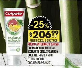 Coto Crema Dental Natural Extracts Citrus Carbón Colgate oferta