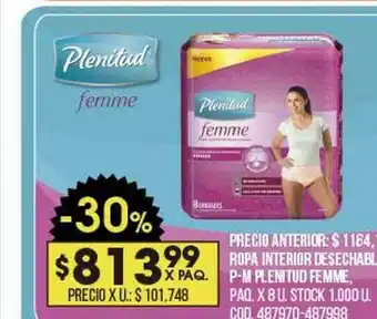Coto Ropa Interior Desechable P-m Plenitud Femme oferta