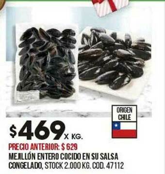 Coto Mejillón Entero Cocido En Su Salsa Congelado oferta