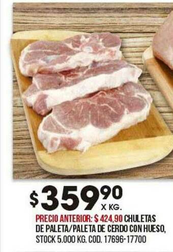 Coto Chuletas De Paleta Paleta De Cerdo Con Hueso oferta