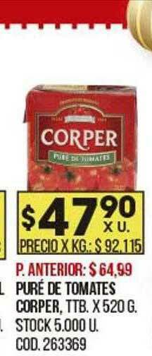 Coto Puré De Tomates Corper oferta