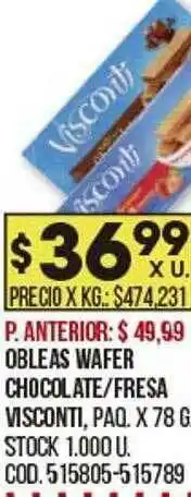 Coto Obleas Wafer Chocolate Fresa Visconti oferta