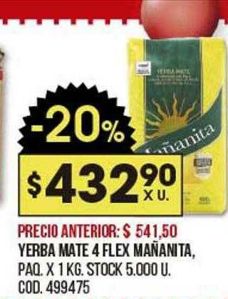 Coto Yerba Mate 4 Flex Mañanita oferta