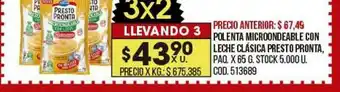 Coto Polenta Microondeable Con Leche Clásica Presto Pronta oferta