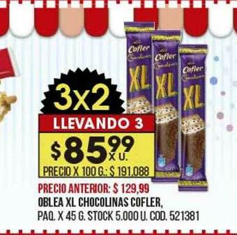 Coto Oblea Xl Chocolinas Cofler oferta