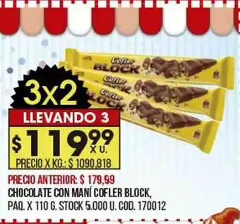 Coto Chocolate Con Maní Cofler Block oferta