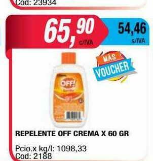 Maxiconsumo Repelente Off Crema oferta