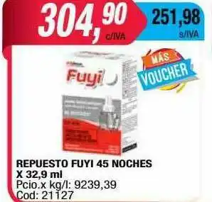 Maxiconsumo Repuesto Fuyi 45 Noches oferta