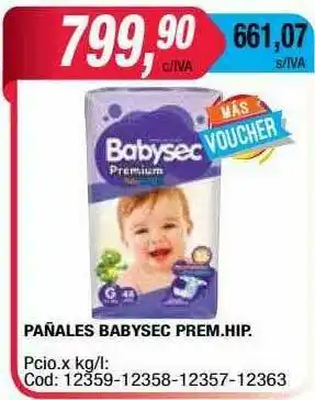 Maxiconsumo Pañales Babysec Prem. Hip. oferta