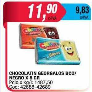 Maxiconsumo Chocolatin Georgalos Bco Negro oferta