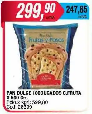 Maxiconsumo Pan Dulce 100 Ducados C. Fruta oferta