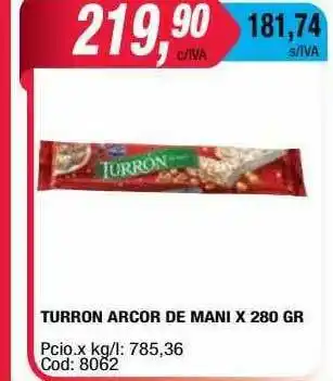 Maxiconsumo Turron Arcor De Mani oferta