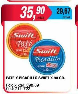 Maxiconsumo Pate Y Picadillo Swift oferta