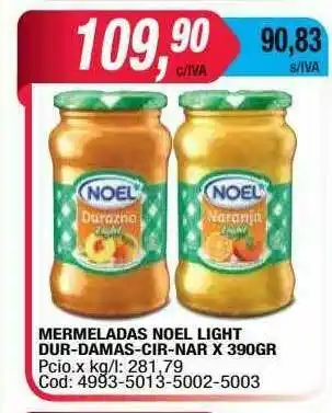 Maxiconsumo Mermeladas Noel Light Dur-damas-cir-nar oferta