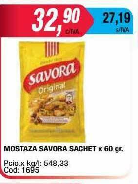 Maxiconsumo Mostaza Savora Sachet oferta