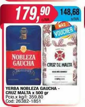 Maxiconsumo Yerba Nobleza Gaucha - Cruz Malta oferta