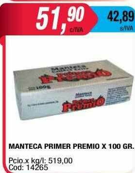 Maxiconsumo Manteca Primer Premio oferta