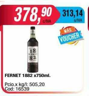 Maxiconsumo Fernet 1882 oferta