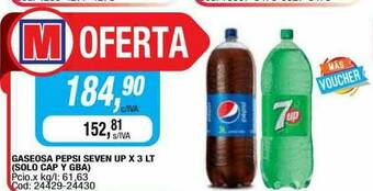 Maxiconsumo Gaseosa Pepsi Seven Up oferta